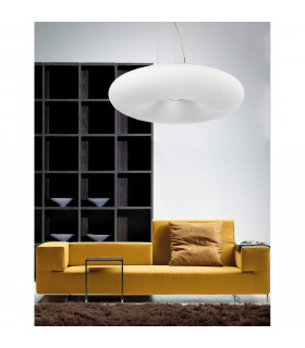 Bianco 4 Light Pendant Ceiling Light Opal White Glass Chrome Aluminium LED E27-2