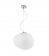 Ciottoli 44cm Globe Pendant Ceiling Light Opal White Glass Chrome Aluminium LED E27-1