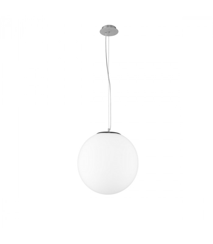 Nevoso 40cm Globe Pendant Ceiling Light Opal Glass Chrome Metal LED E27-1
