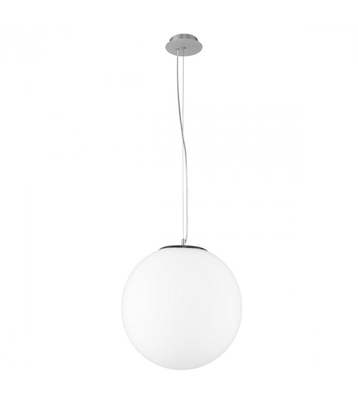 Nevoso 50cm Globe Pendant Ceiling Light Opal Glass Chrome Metal LED E27-1