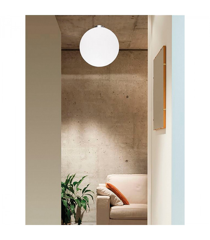 Nevoso 30cm Globe Ceiling Light Opal Glass Chrome Metal LED E27-2