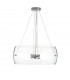 Chiara 5 Light Cylindrical Pendant Ceiling Light Chrome Aluminium Clear Glass LED E27-1