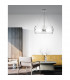 Chiara 5 Light Cylindrical Pendant Ceiling Light Chrome Aluminium Clear Glass LED E27-2