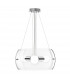 Chiara 3 Light Cylindrical Pendant Ceiling Light Chrome Aluminium Clear Glass LED E27-1