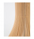 Soho Wire Frame Pendant Ceiling Light Natural Wood Brown Fabric Cable Solid Wood Canopy LED E27-4