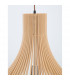 Soho Wire Frame Pendant Ceiling Light Natural Wood Brown Fabric Cable Solid Wood Canopy LED E27-5