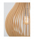 Soho Wire Frame Pendant Ceiling Light Natural Wood Brown Fabric Cable Solid Wood Canopy LED E27-6