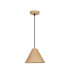Wera Dome Pendant Ceiling Light Natural Wood Dark Brown Fabric Cable Solid Wood Canopy LED E27 IP20 25-1