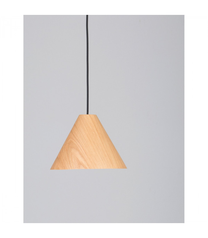 Wera Dome Pendant Ceiling Light Natural Wood Dark Brown Fabric Cable Solid Wood Canopy LED E27 IP20 25-2