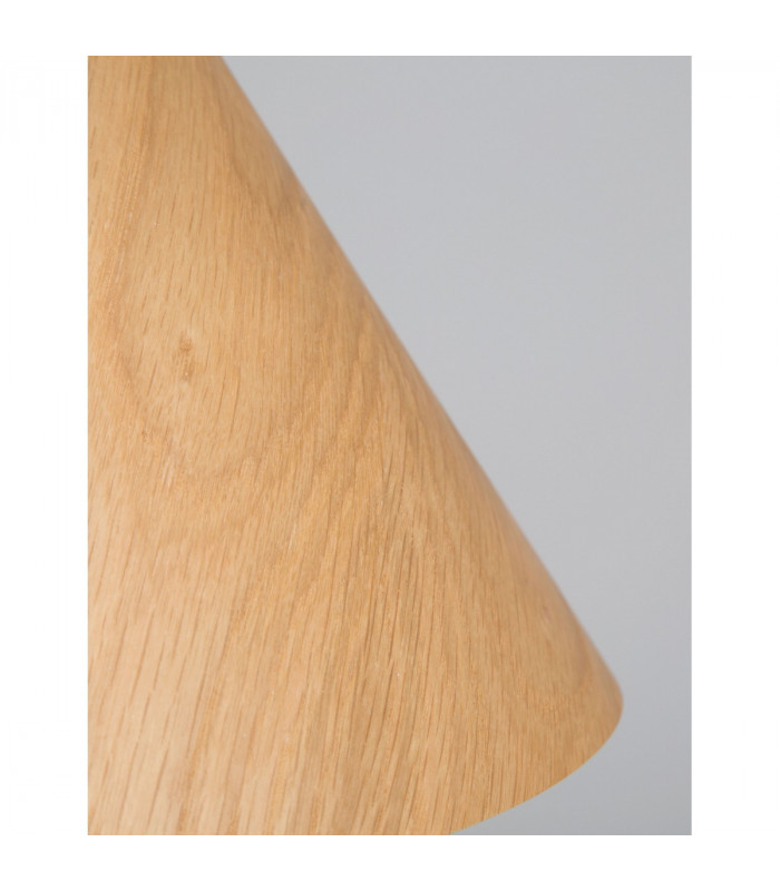 Wera Dome Pendant Ceiling Light Natural Wood Dark Brown Fabric Cable Solid Wood Canopy LED E27 IP20 25-4