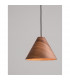 Wera Dome Pendant Ceiling Light Dark Walnut Wood colour Dark Brown Fabric Cable Solid Wood Canopy LED E27-3