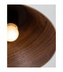 Wera Dome Pendant Ceiling Light Dark Walnut Wood colour Dark Brown Fabric Cable Solid Wood Canopy LED E27-6
