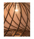 Adana Wire Frame Pendant Ceiling Light Natural Wood Brown Fabric Cable LED E27-7