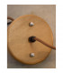 Adana Wire Frame Pendant Ceiling Light Natural Wood Brown Fabric Cable LED E27-9