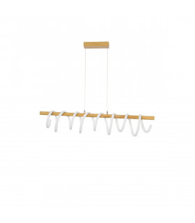 Gropius Integrated LED Pendant Ceiling Light Dimmable Wood Colour White Aluminium LED 38W 2650Lm 3000K-1