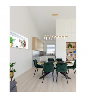 Gropius Integrated LED Pendant Ceiling Light Dimmable Wood Colour White Aluminium LED 38W 2650Lm 3000K-2
