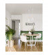 Grant Slim Pendant Ceiling Light White Aluminium Natural Wood White Fabric Wire LED E14-2