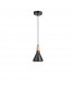 Venanzio Dome Pendant Ceiling Light Matt Black Metal Natural Wood LED E14-1