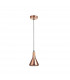 Venanzio Dome Pendant Ceiling Light Copper Metal Natural Wood LED E14-1