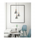 Venanzio Dome Pendant Ceiling Light Nickel Metal Natural Wood LED E14-2