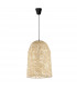 Aurora Dome Pendant Ceiling Light Natural Bamboo Black Fabric Wire Base LED E27-1
