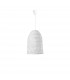 Aurora Dome Pendant Ceiling Light White Bamboo White Fabric Wire Base LED E27-1