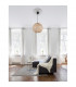 Melody Dome Pendant Ceiling Light Natural Bamboo Black Fabric Wire Base LED E27-2
