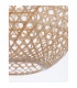 Melody Dome Pendant Ceiling Light Natural Bamboo Black Fabric Wire Base LED E27-6