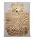 Mia Dome Pendant Ceiling Light Natural Rattan Black Fabric Wire Base LED E27-4
