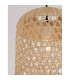 Aurora Dome Pendant Ceiling Light Natural Rattan Black Fabric Wire Base LED E27-5
