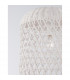 Aurora Dome Pendant Ceiling Light White Rattan White Fabric Wire Base LED E27-4