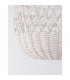 Aurora Dome Pendant Ceiling Light White Rattan White Fabric Wire Base LED E27-5