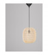 Melody 30.5cm Dome Pendant Ceiling Light Natural Rattan Black Fabric Wire Base LED E27-3
