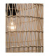 Melody 30.5cm Dome Pendant Ceiling Light Natural Rattan Black Fabric Wire Base LED E27-5