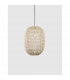 Melody 30cm Dome Pendant Ceiling Light Natural Rattan Black Fabric Wire Base LED E27-2