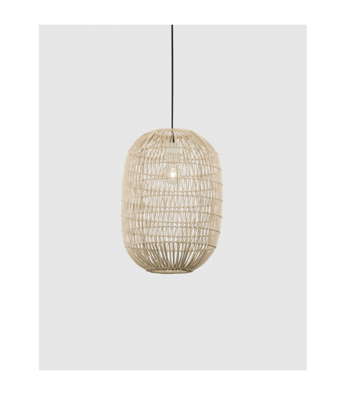 Melody 30cm Dome Pendant Ceiling Light Natural Rattan Black Fabric Wire Base LED E27-2