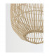 Melody 30cm Dome Pendant Ceiling Light Natural Rattan Black Fabric Wire Base LED E27-4