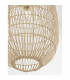 Melody 30cm Dome Pendant Ceiling Light Natural Rattan Black Fabric Wire Base LED E27-5