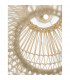 Melody 30cm Dome Pendant Ceiling Light Natural Rattan Black Fabric Wire Base LED E27-6