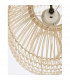 Melody 30cm Dome Pendant Ceiling Light Natural Rattan Black Fabric Wire Base LED E27-8