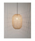 Melody 30cm Dome Pendant Ceiling Light Natural Rattan Black Fabric Wire Base LED E27-9