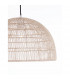 Melody 40cm Dome Pendant Ceiling Light Natural Rattan Black Fabric Wire Base LED E27-6