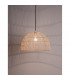 Melody 40cm Dome Pendant Ceiling Light Natural Rattan Black Fabric Wire Base LED E27-7