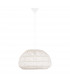 Melody 50cm Dome Pendant Ceiling Light Natural Rattan Black Fabric Wire Base LED E27-1