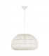 Melody 50cm Dome Pendant Ceiling Light Natural Rattan Black Fabric Wire Base LED E27-2