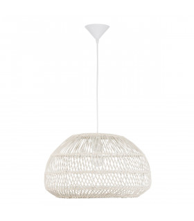 Melody 50cm Dome Pendant Ceiling Light Natural Rattan Black Fabric Wire Base LED E27-2