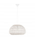 Melody 50cm Dome Pendant Ceiling Light Natural Rattan Black Fabric Wire Base LED E27-3