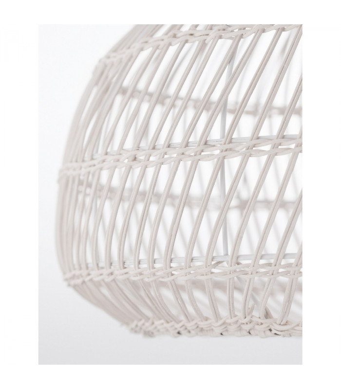 Melody 50cm Dome Pendant Ceiling Light Natural Rattan Black Fabric Wire Base LED E27-7