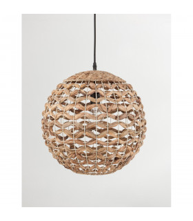 Griffin Dome Pendant Ceiling Light Iron &Water Hyacinth Natural colour