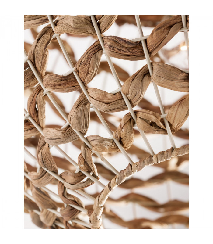 Griffin Dome Pendant Ceiling Light Iron &Water Hyacinth Natural colour